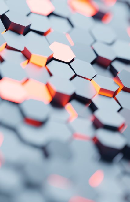 Hexagon pattern background. Modern technology and network concept 3D illustration